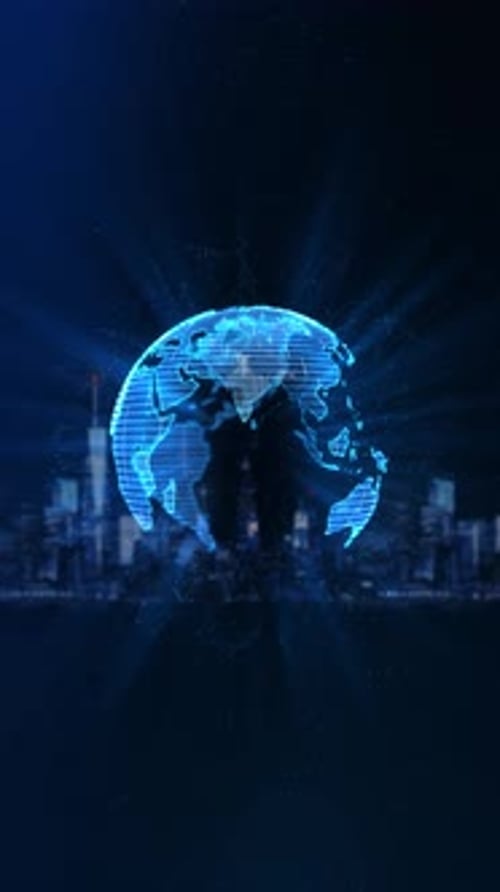 Digital globe rotating, zooming in India country. Data analysis Technology Globe India Country