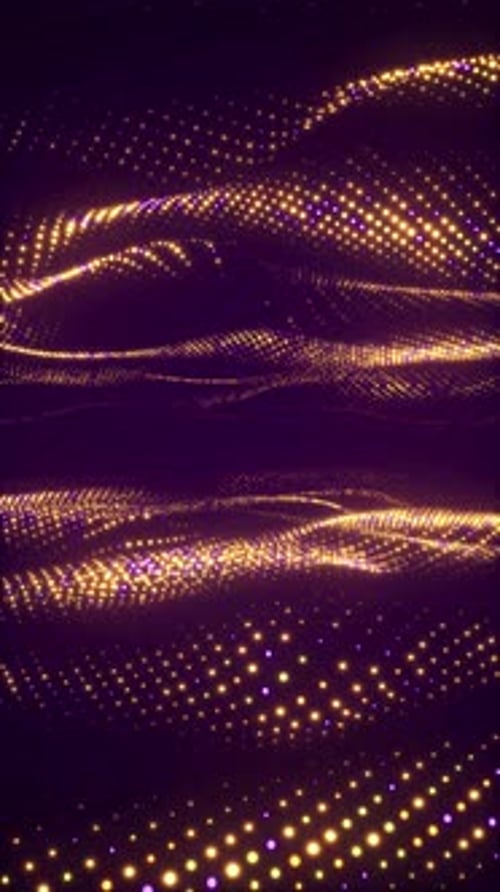 Golden Shimmering Particle Waves Background Loop