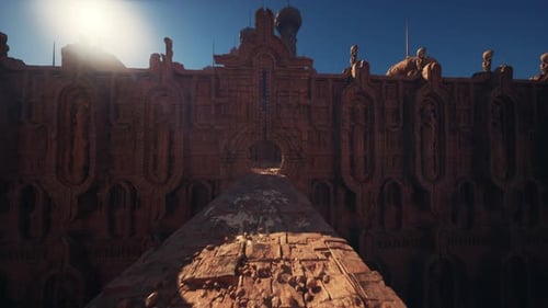 Researcher Examines Historic Edifice with Detailed Engravings