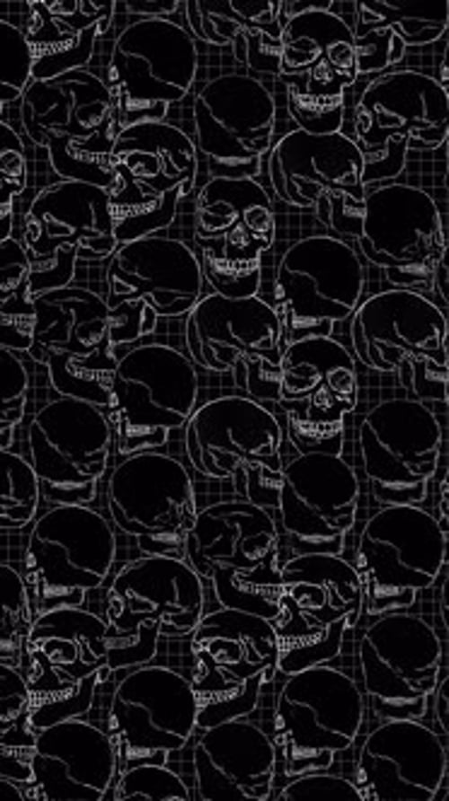 Hand Drawn Spinning Black & White Skulls Loop Portrait