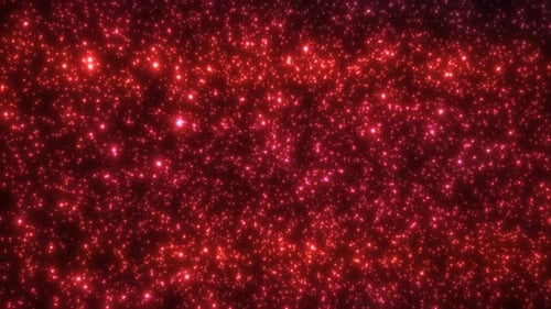 Glühende rote Schneeflocken, Schneefall aus Energie, abstrakten Partikeln und Licht zu Weihnachten