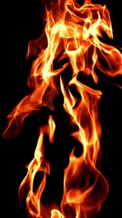 Flames on Black Background Filmed is Slow Motion 1000 Fps