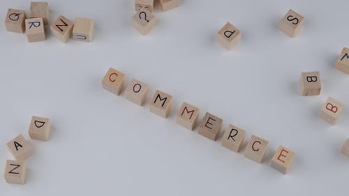 commerce wooden alphabet