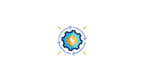 Animated Flat Design Financial Cycle Gear Icon