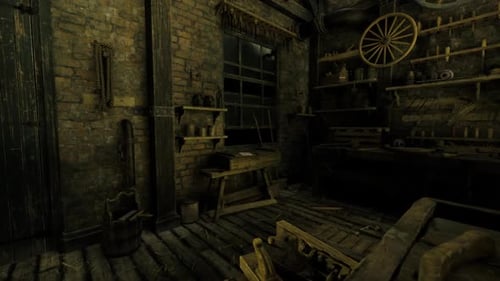Silent Abandoned Workspace Old Workshop with Cobwebs and Creaking Floors
