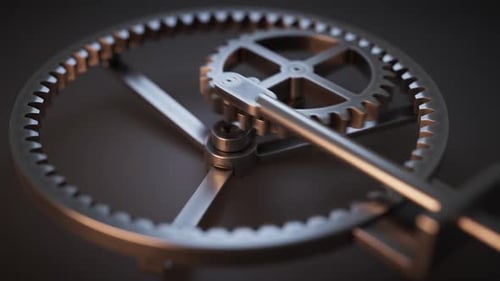 Intricate Metallic Gear Mechanism Close-Up