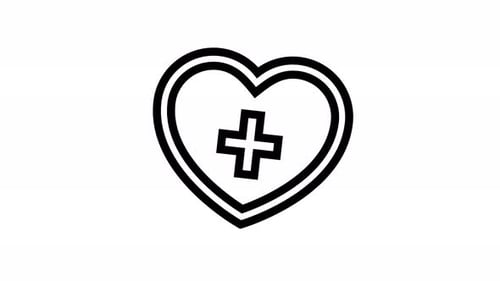 Animated Medical Heart Cross Icon