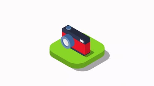 Animated Isometric Camera Icon Loop for Creative Projects