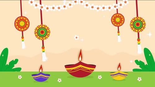 Colorful Decorative Diwali Festival Animation Background