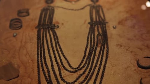 Medieval Bronze Jewelry at the Museum Stand.