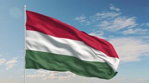 Hungarian Flag Waving in the Sky