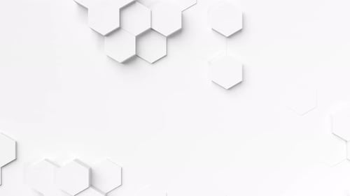 Ein weißer Hintergrund mit sechseckigen Formen. Animation in einer Schleife