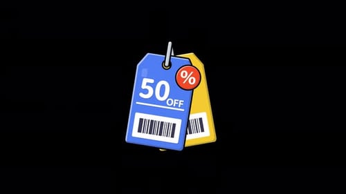 Animated 50% Off Discount Tags for Sales and Promotions