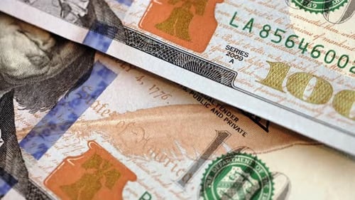 Close-Up of dollars money rotate.