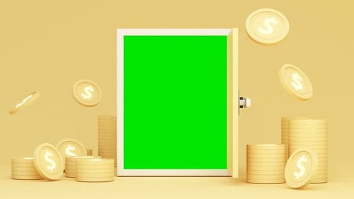 Animated 3D Safe Opening and Closing with Green Screen