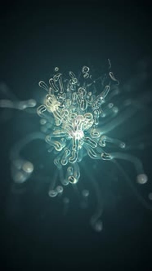 Abstract Glowing Fluid Tentacles Animation