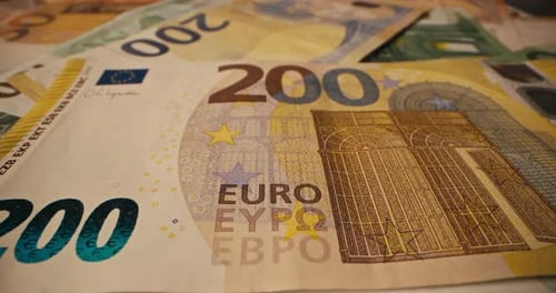 Pile of Euro Banknotes Close Up