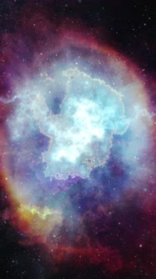 Vibrant Cosmic Nebula Animation with Sparkling Stars
