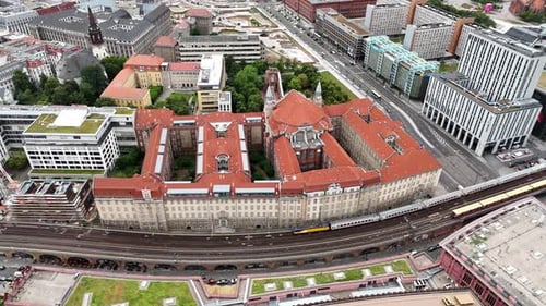 Aerial view of Amtsgericht Mitte (District Court of Mitte) in Berlin, Germany