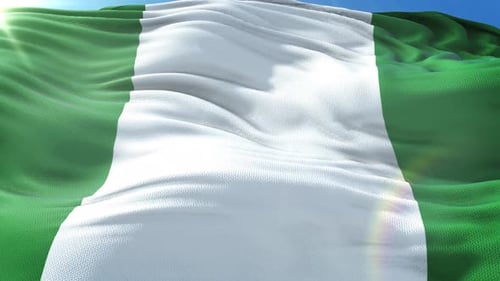 Seamless Waving Flag of Nigeria National Symbol