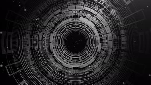 Futuristisches High-Tech-HUD, das eine SciFi-Schnittstelle bildet. Animation in Endlosschleife
.