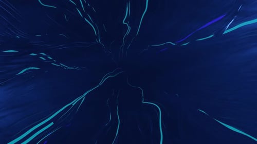 Blue digital futuristic stream. Abstract motion graphics background. Dynamic pattern with blue light