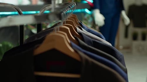 Elegant Display of Casual and Formal Clothing Items in a Retail Store at the Mall