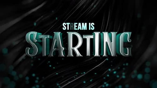 Livestreaming Intro In Metallic Title Style Animation Cyan Theme