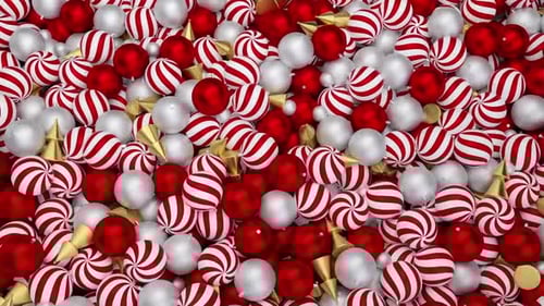 Christmas Ornaments Red Silver Gold Falling and Settling Loop