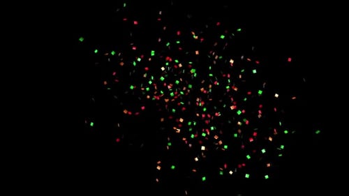 Festive Red and Green Confetti Burst Animation
