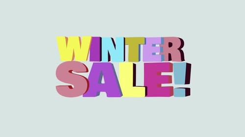 Colorful Fluid 3D Winter Sale Text Animation