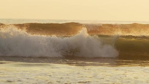 Ocean waves during golden hour
