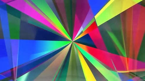 Lebendige abstrakte Prisma-Bewegungsgrafik mit bunter Drehung