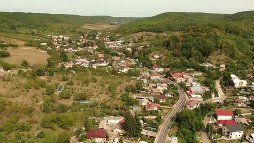 Smooth Drone Aerial View Above A Small And Quiet Village In A Forest Near The City 4k 60fps