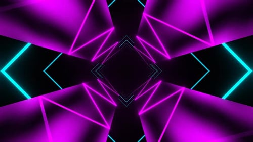 Cyan And Pink Neon Light Moving Tunnel Background Vj Loop In 4K