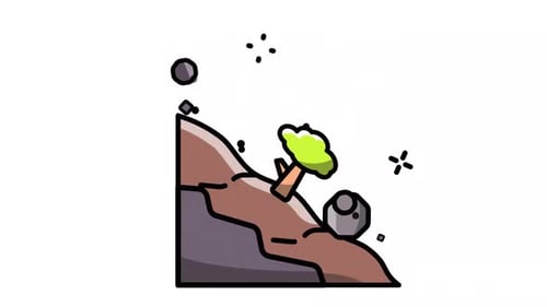 Animated Landslide Icon with Alpha Channel