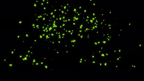 Animated Green Hearts Erupting for Celebrations Overlay