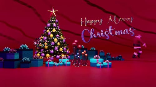 Animated Christmas Greeting with Tree and Presents