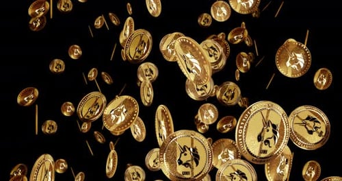 Boucle isolée en forme de pluie en cryptomonnaie Uniswap Uni