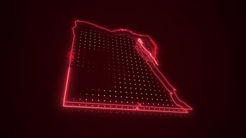 Animated Egypt Map with Glowing Neon Outline