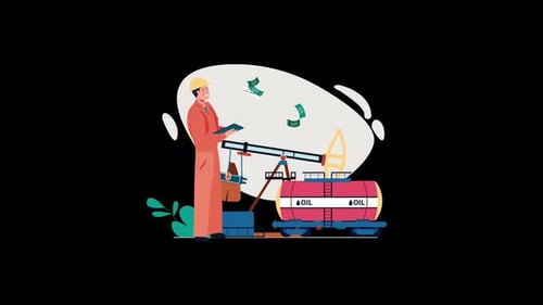 Oil Worker Managing Production