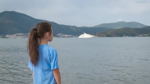 Depressed Child Enjoy Sea