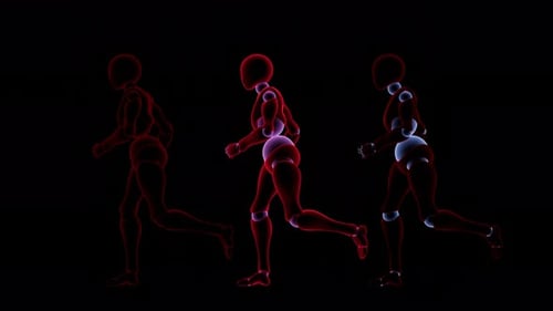 Flashing Neon Mannequins Jogging VJ Loop