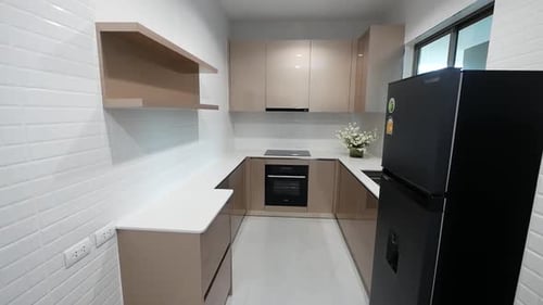 Modern Kitchen Interior Design with White Walls