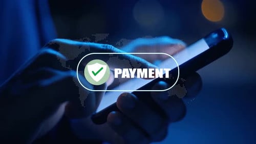 Futuristic Digital Secure Payment Text Animation