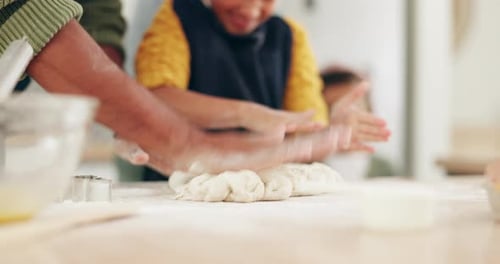 Family Baking Together in a Bright Kitchen