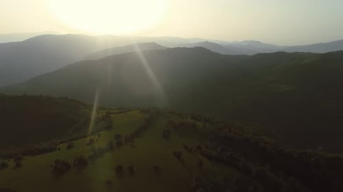Cinematic Aerial Shot of an Endless Mountain and Forest Landscape