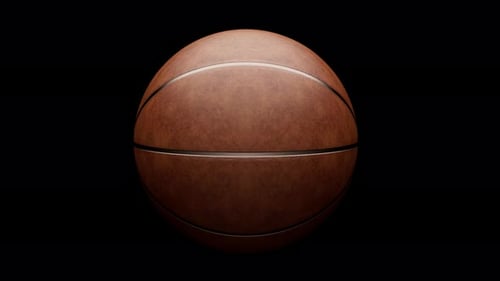 Isolierter 3D-Basketball-Rotierender Loop mit Alpha-Kanal