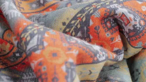 Patterned Fabric Texture Close Up with Focus Rack
