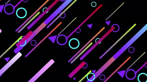 Colorful Figures Abstract Entertaiment Background 4K Alpha Channel
